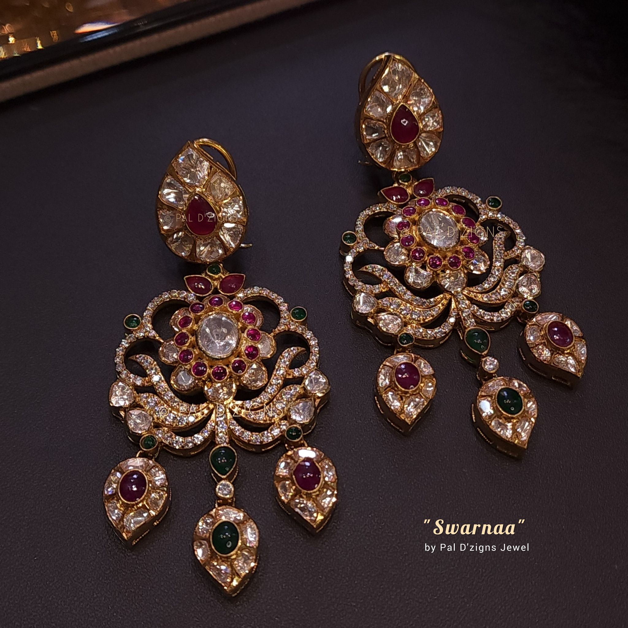 Swarnaa Moissanite Polki Earring