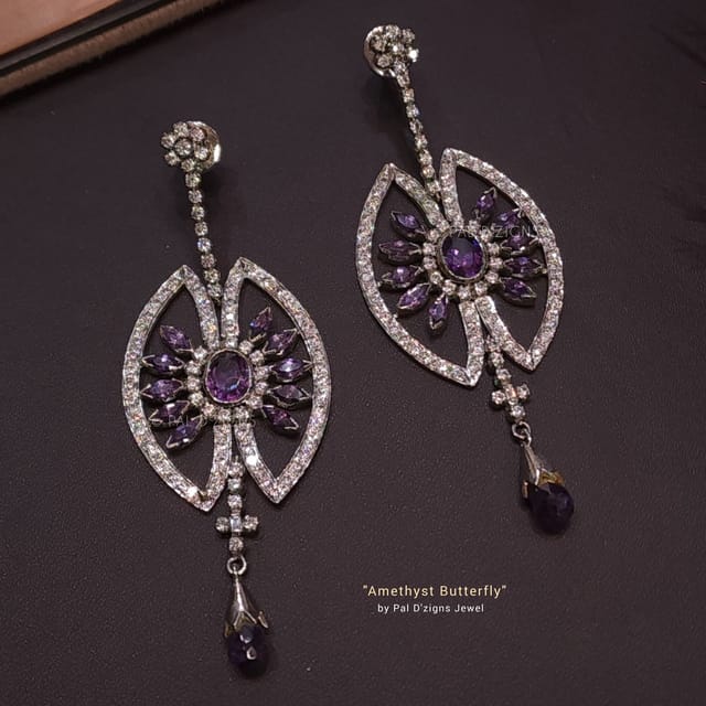 Amethyst butterfly Earring