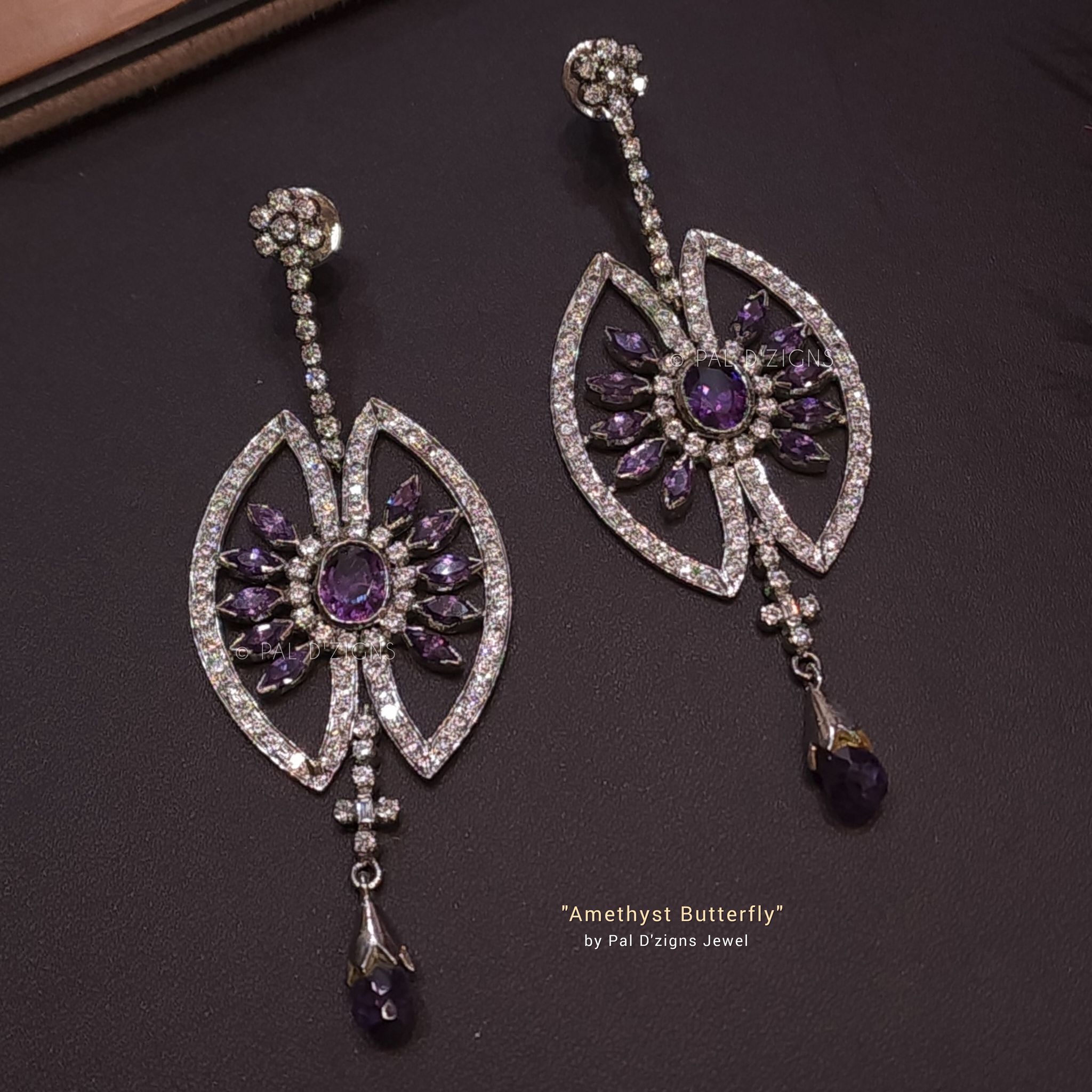 Amethyst butterfly Earring