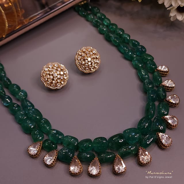 Manmohana Moissanite Polki Necklace Set