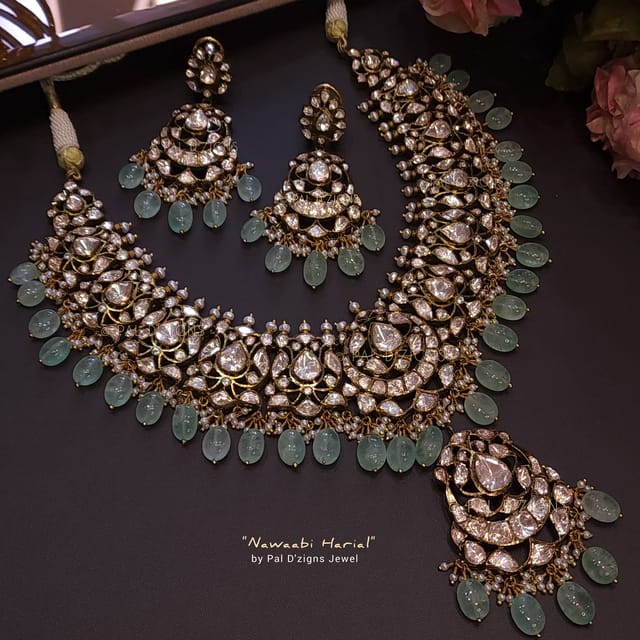 Nawaabi harial Moissanite polki Set