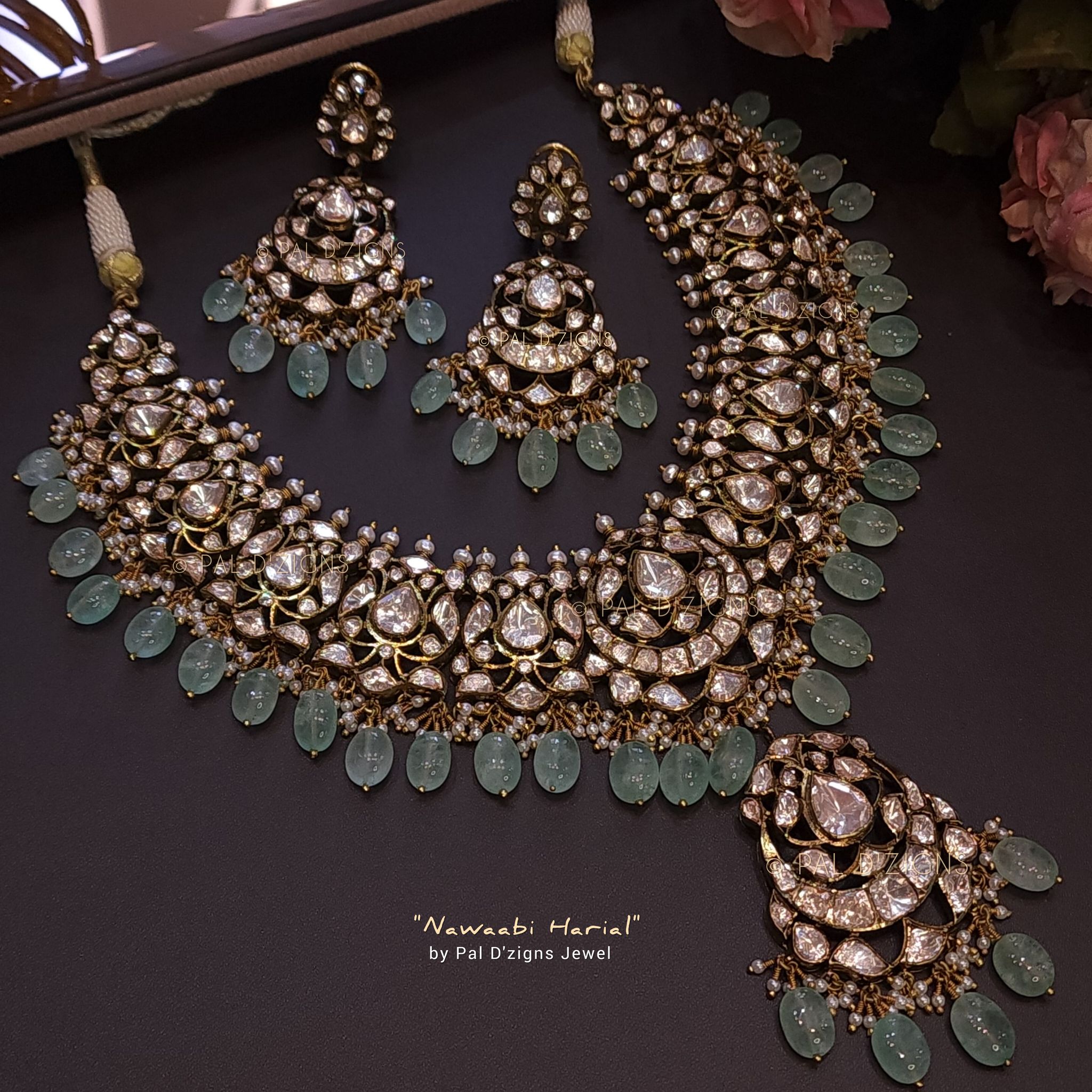 Nawaabi harial Moissanite polki Set