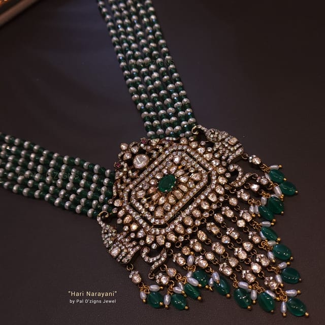 Hari Narayani Moissanite polki Necklace