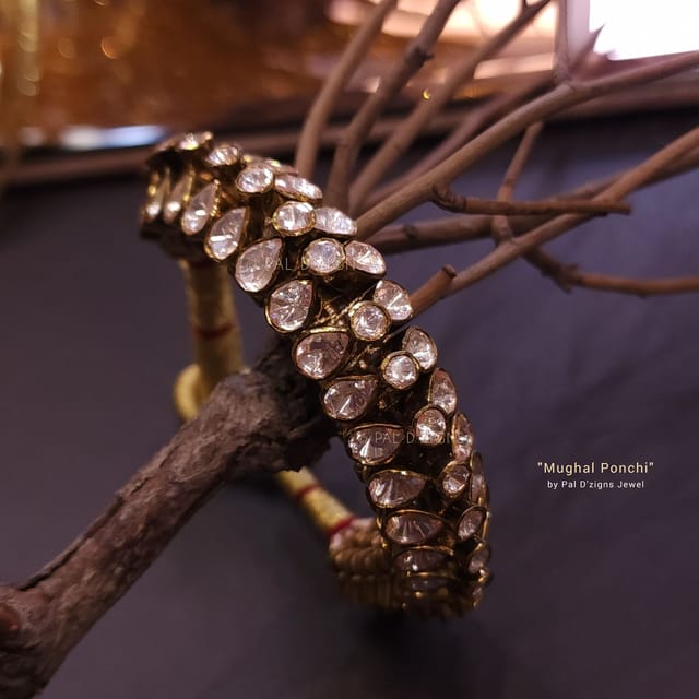 Mughal Ponchi- Moissanite Polkis Antique Ponchi