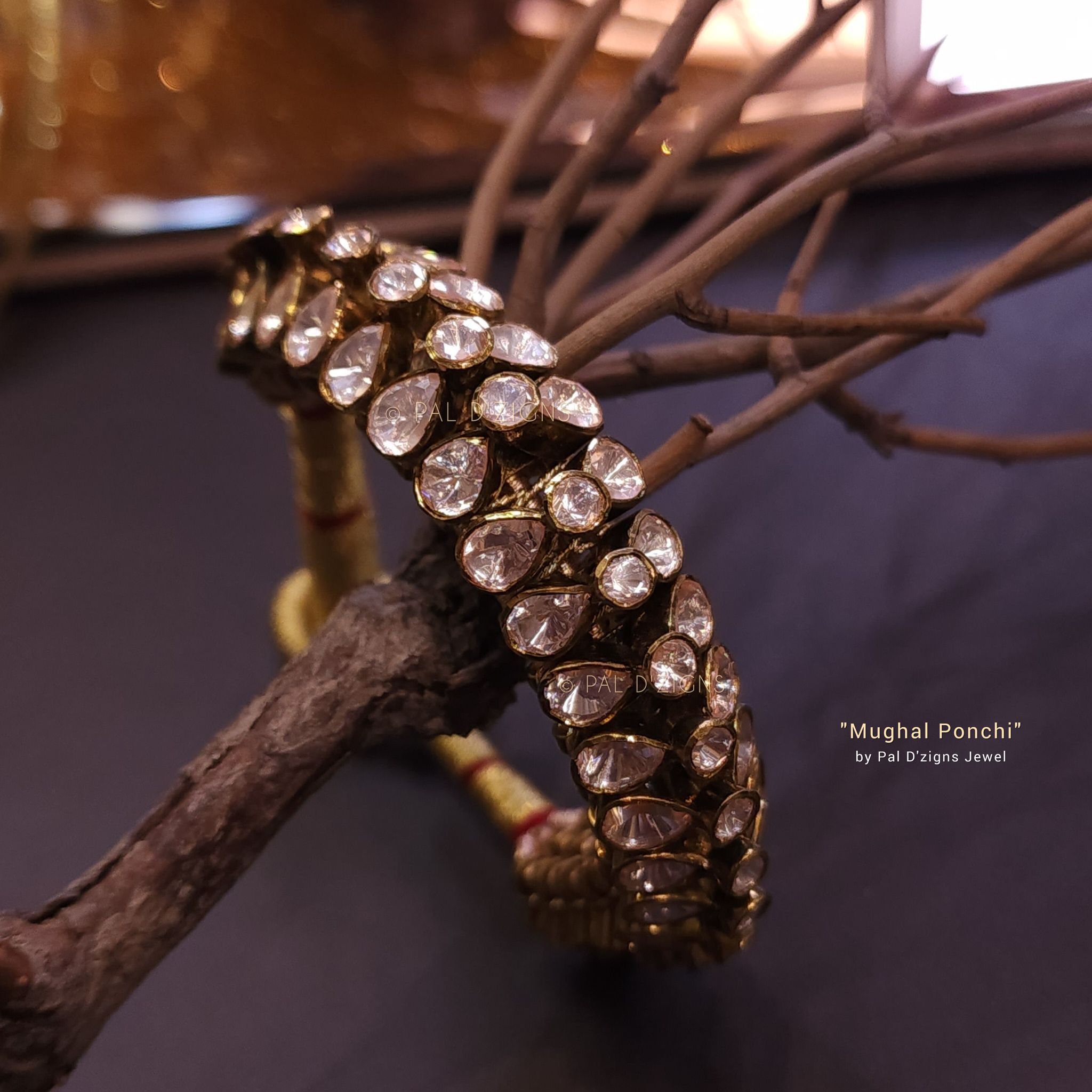 Mughal Ponchi- Moissanite Polkis Antique Ponchi