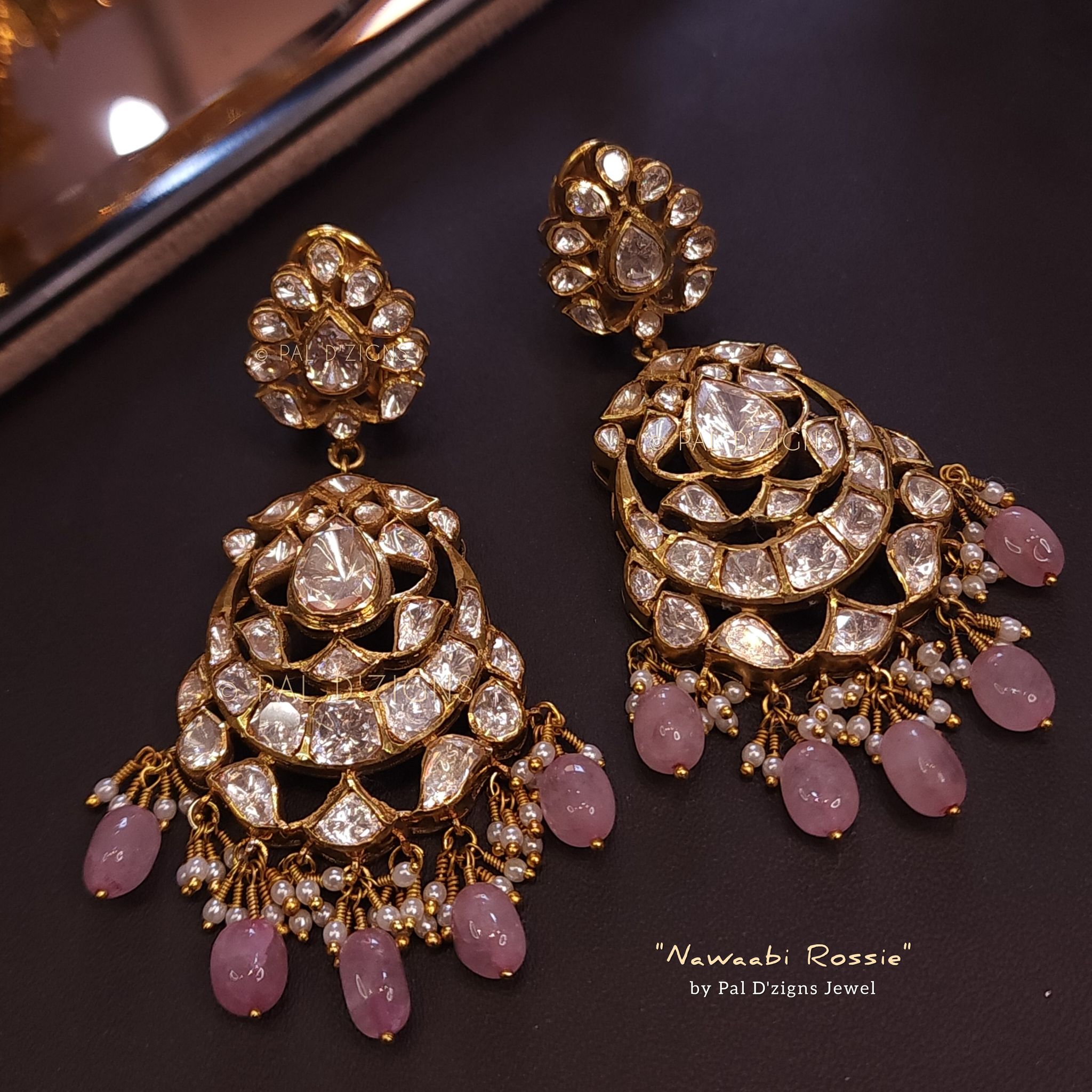 Nawaabi Barbie- Moissanite polki Earrings