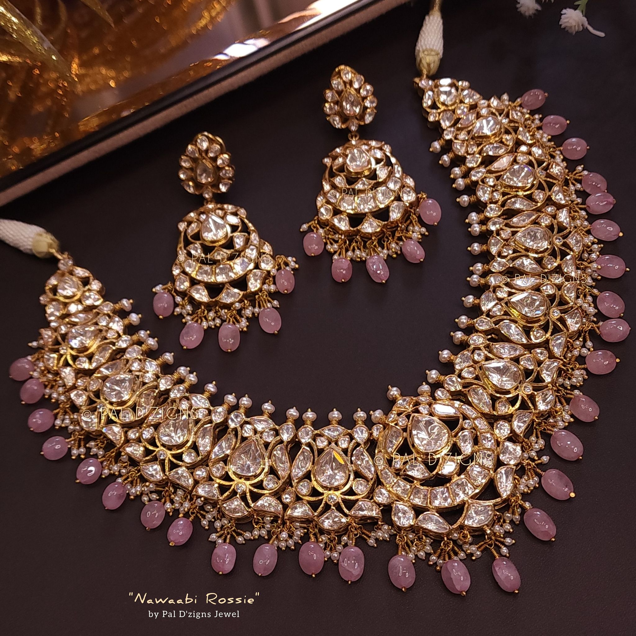 Nawaabi Barbie - Moissanite Polki Necklace Set