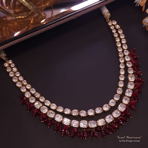 Laal Nazraana - Moissanite Polki Necklace