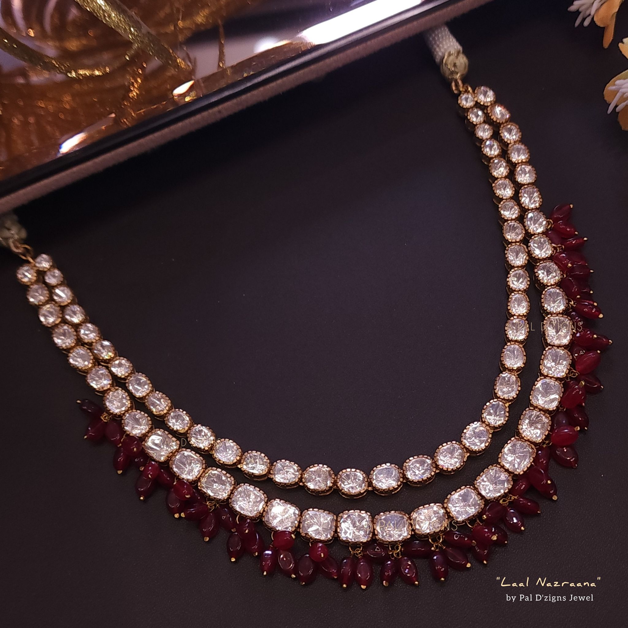 Laal Nazraana - Moissanite Polki Necklace
