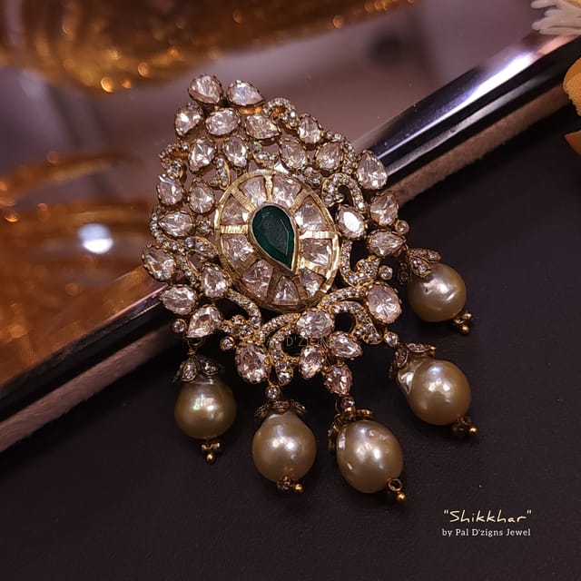 Shikkhar Moissanite Polki Kalgi