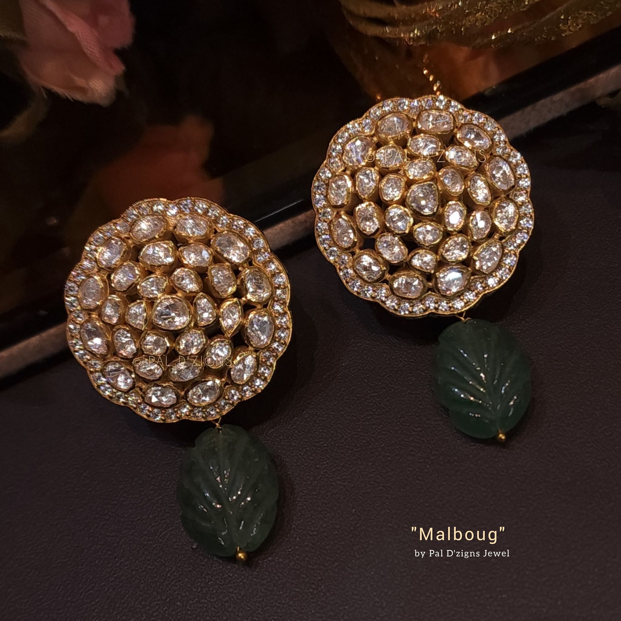 Mal Boug Moissanite polki Earrings