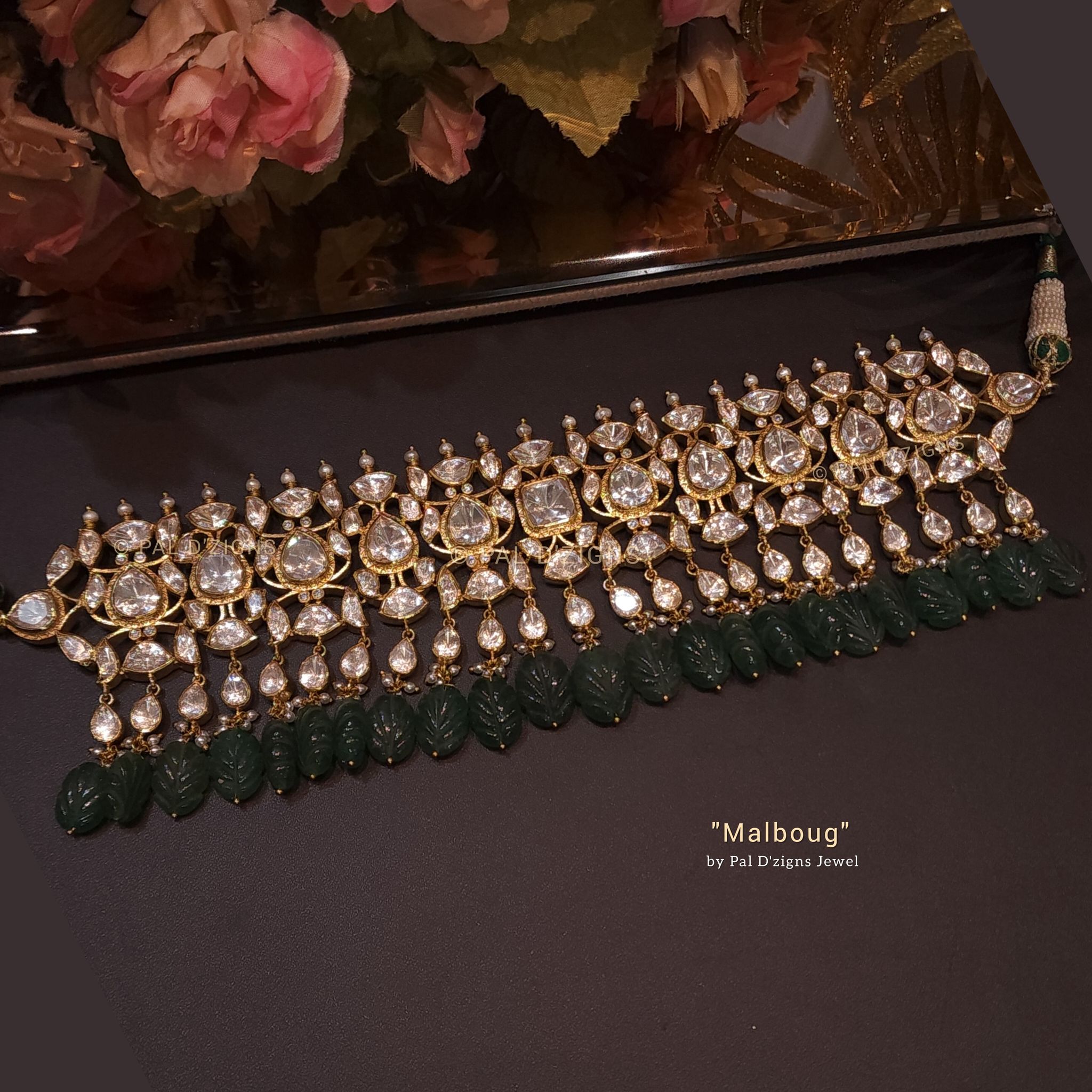 Mal Boug Moissanite polki Choker