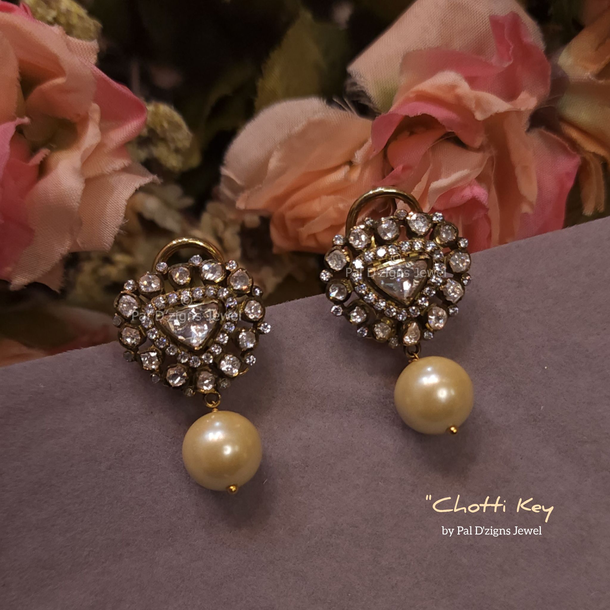 Chotti Key Moissanite Polki Stud