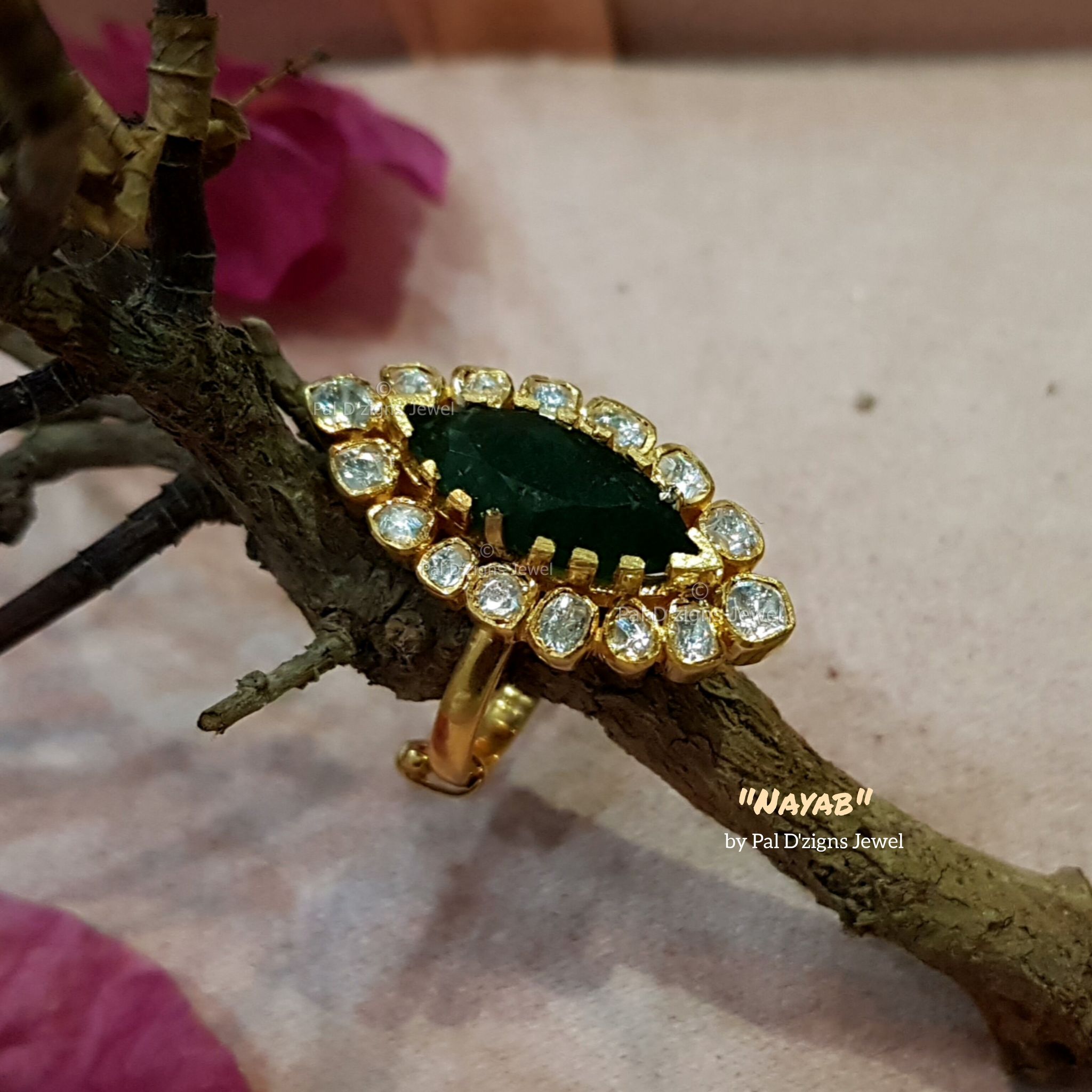 Nayab Moissanite Polki Ring