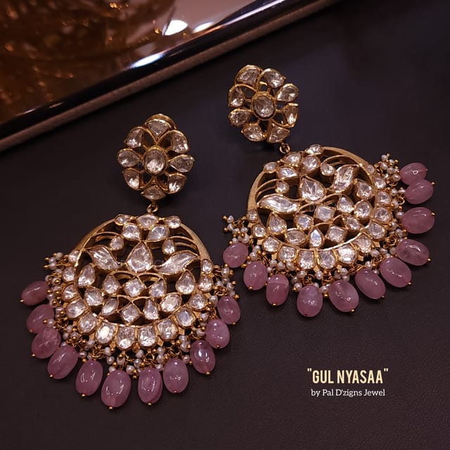 Gul Nyasaa Moissanite Polki Earrings