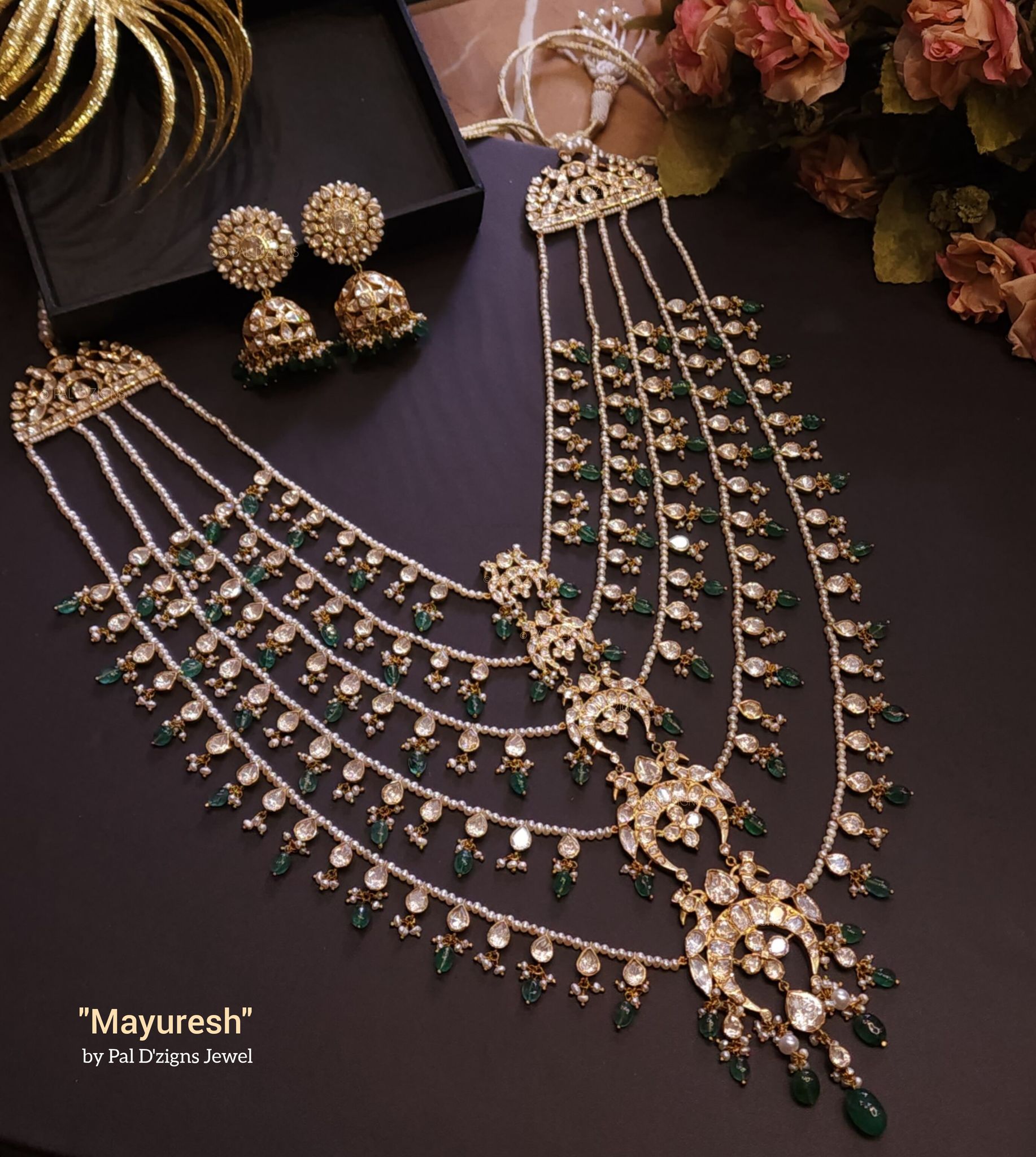 Mayuresh  Moissanite Polki Necklace Set