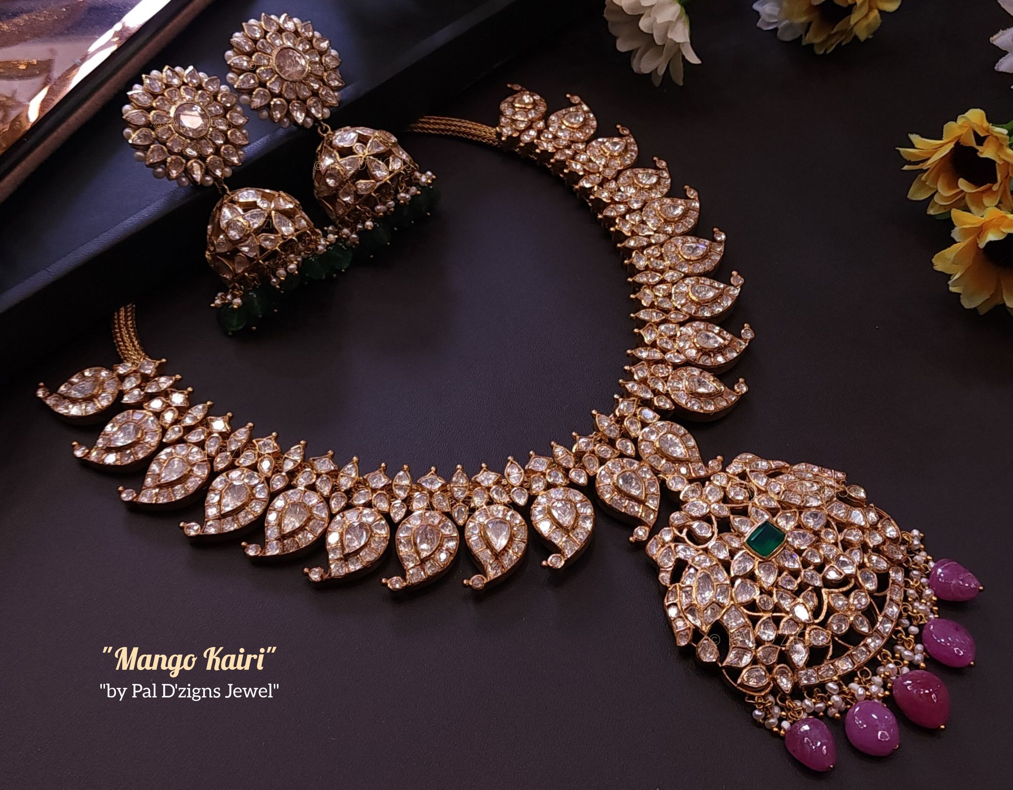 Mango Kairi Moissanite polki Necklace Set