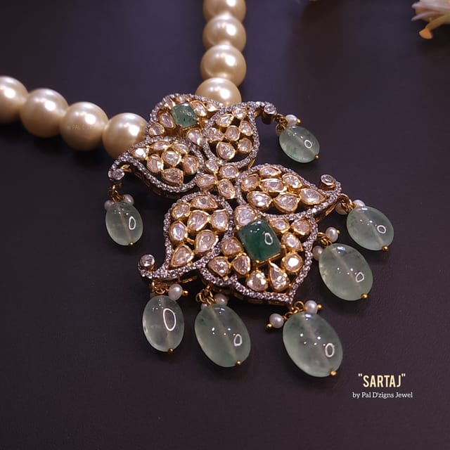 Sartaj Moissanite Polki Pendant