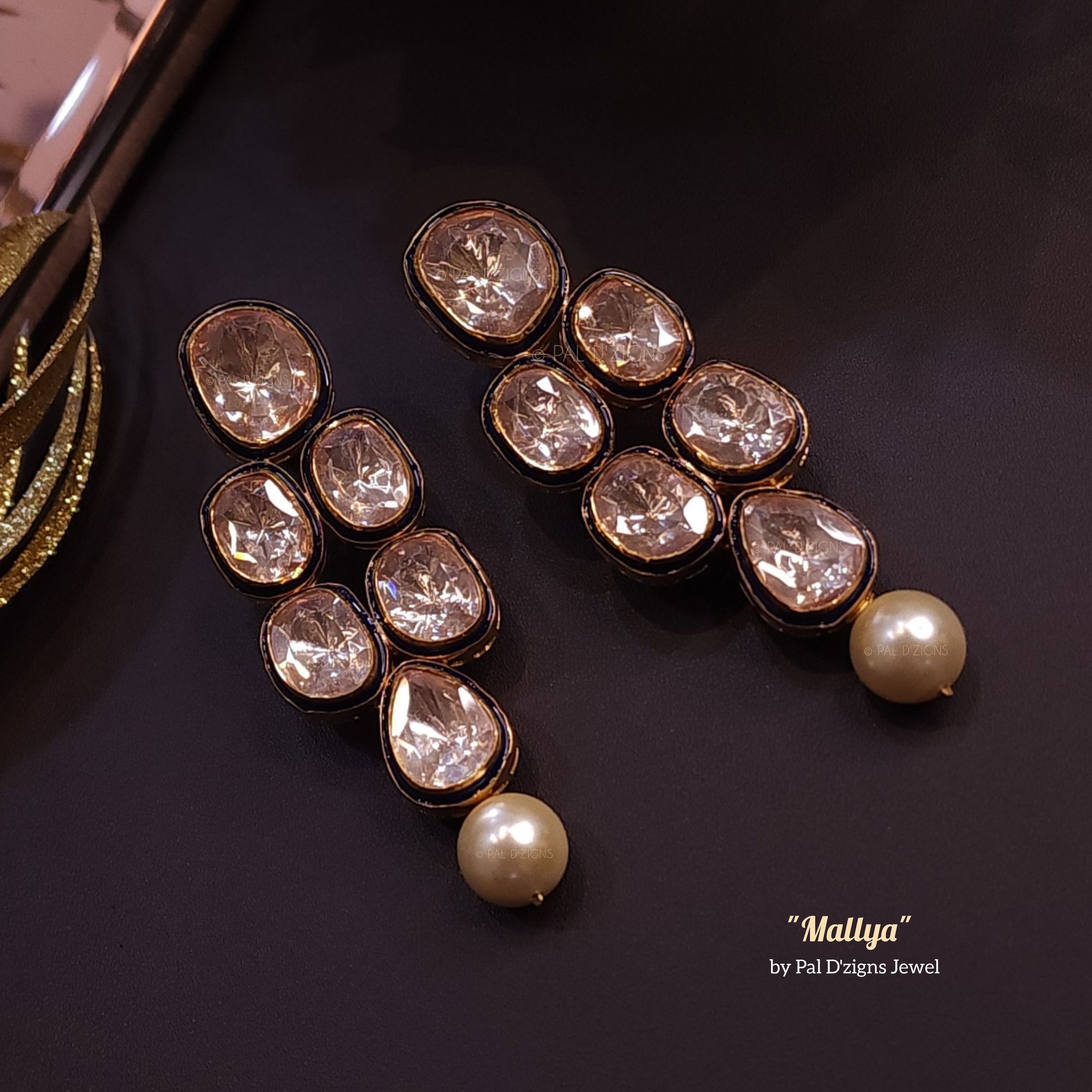 Neel Mallya Moissanite Polki Earring