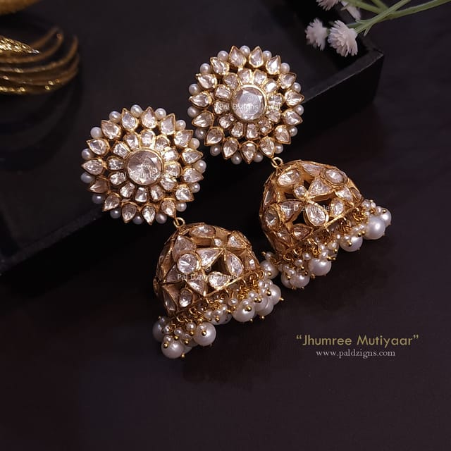 Jhumree Mutiyaar Moissanite Polki Earring