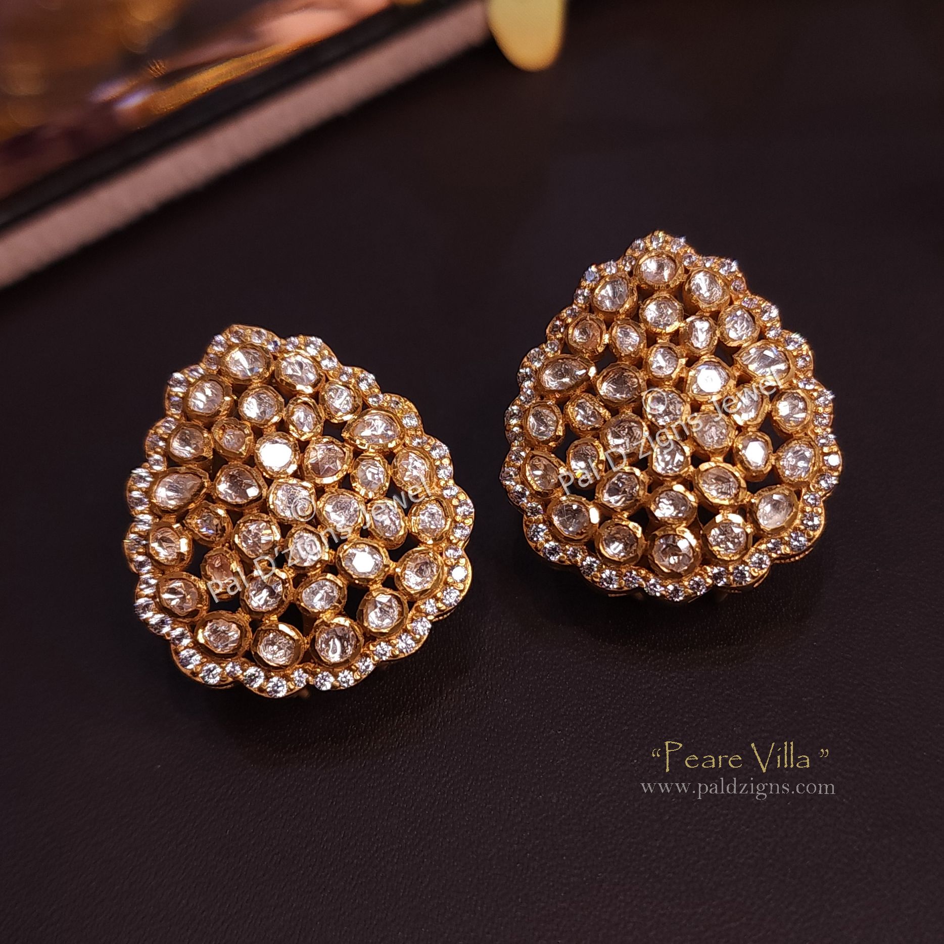 Pearevilla Moissanite Polki Stud