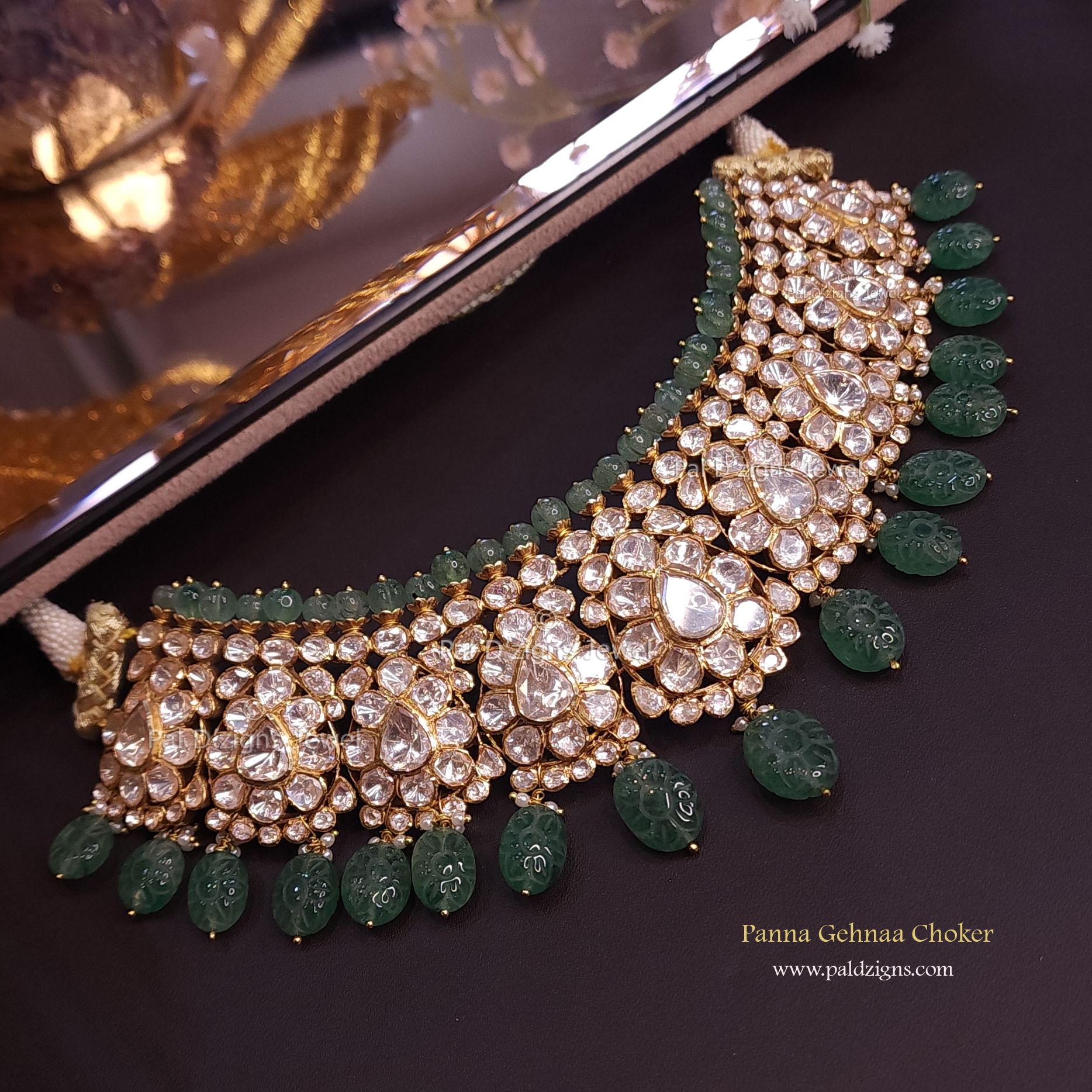 Panna Gehnaa Moissanite Polki Choker
