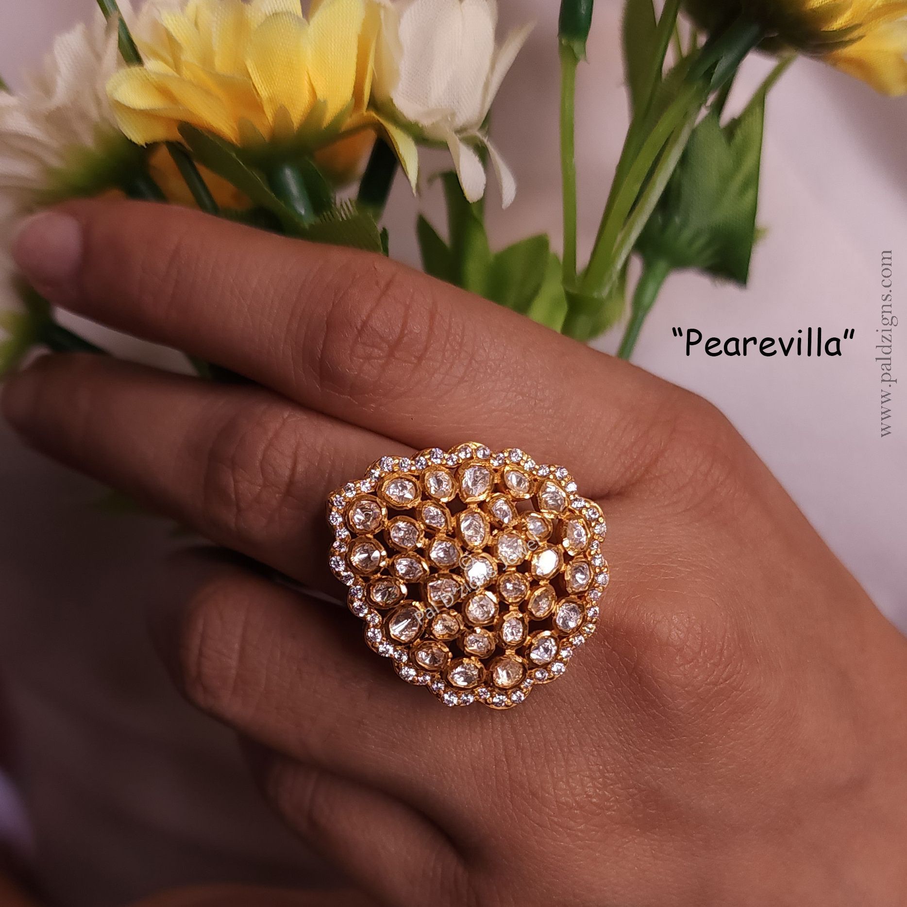 Pearevilla Moissanite Polki Ring