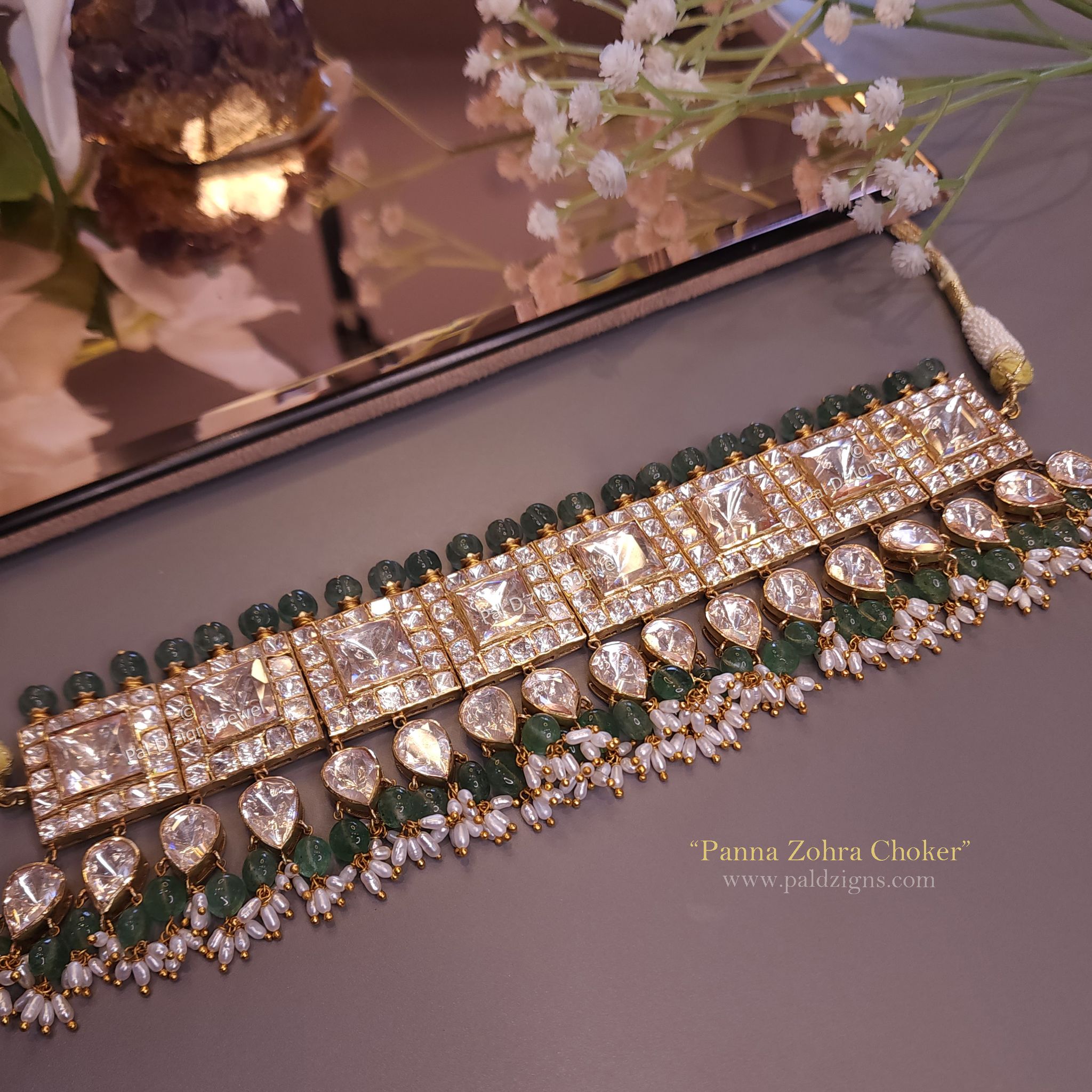 Panna Zohraa Moissanite Polki Choker