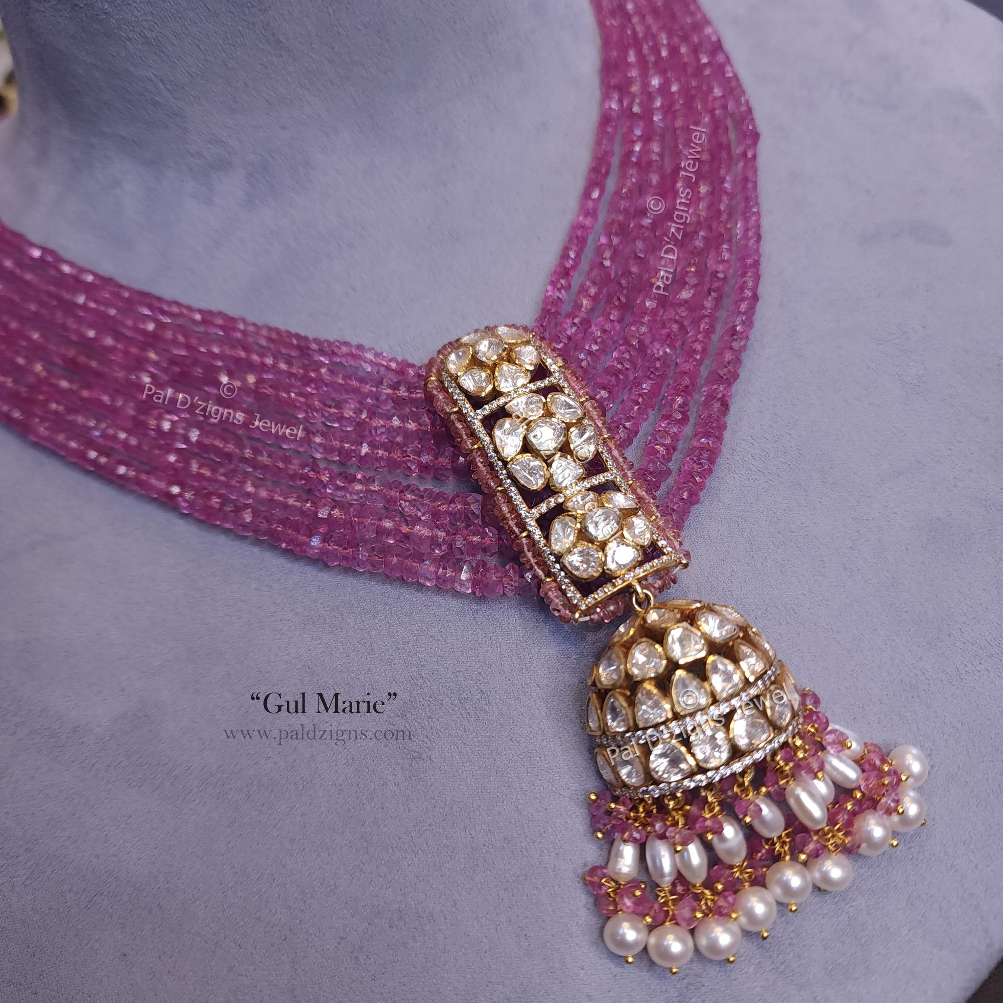 Gul Marie Moissanite Polki Pendant