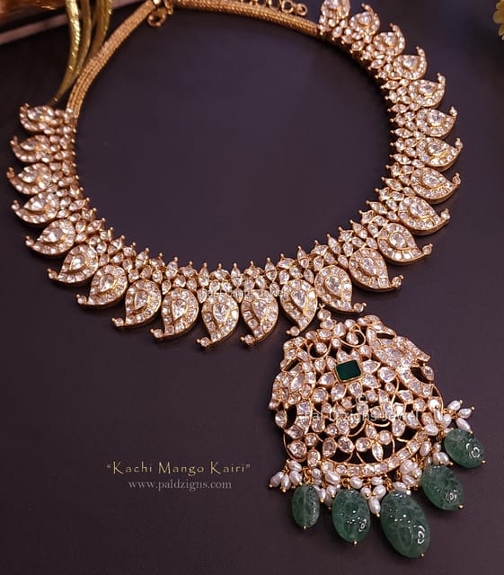 Kachi Mango Kairi Moissanite polki Necklace