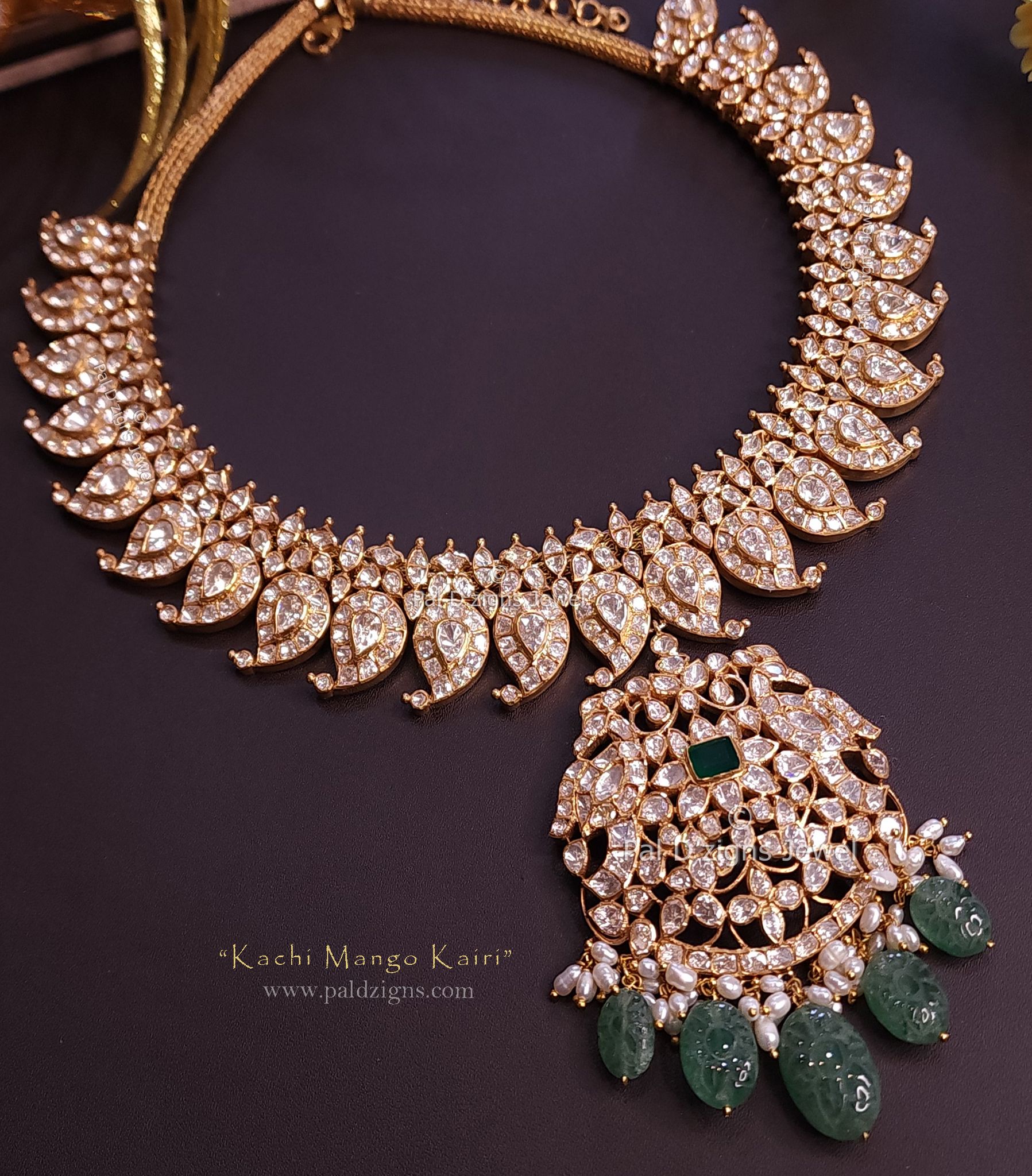 Kachi Mango Kairi Moissanite polki Necklace