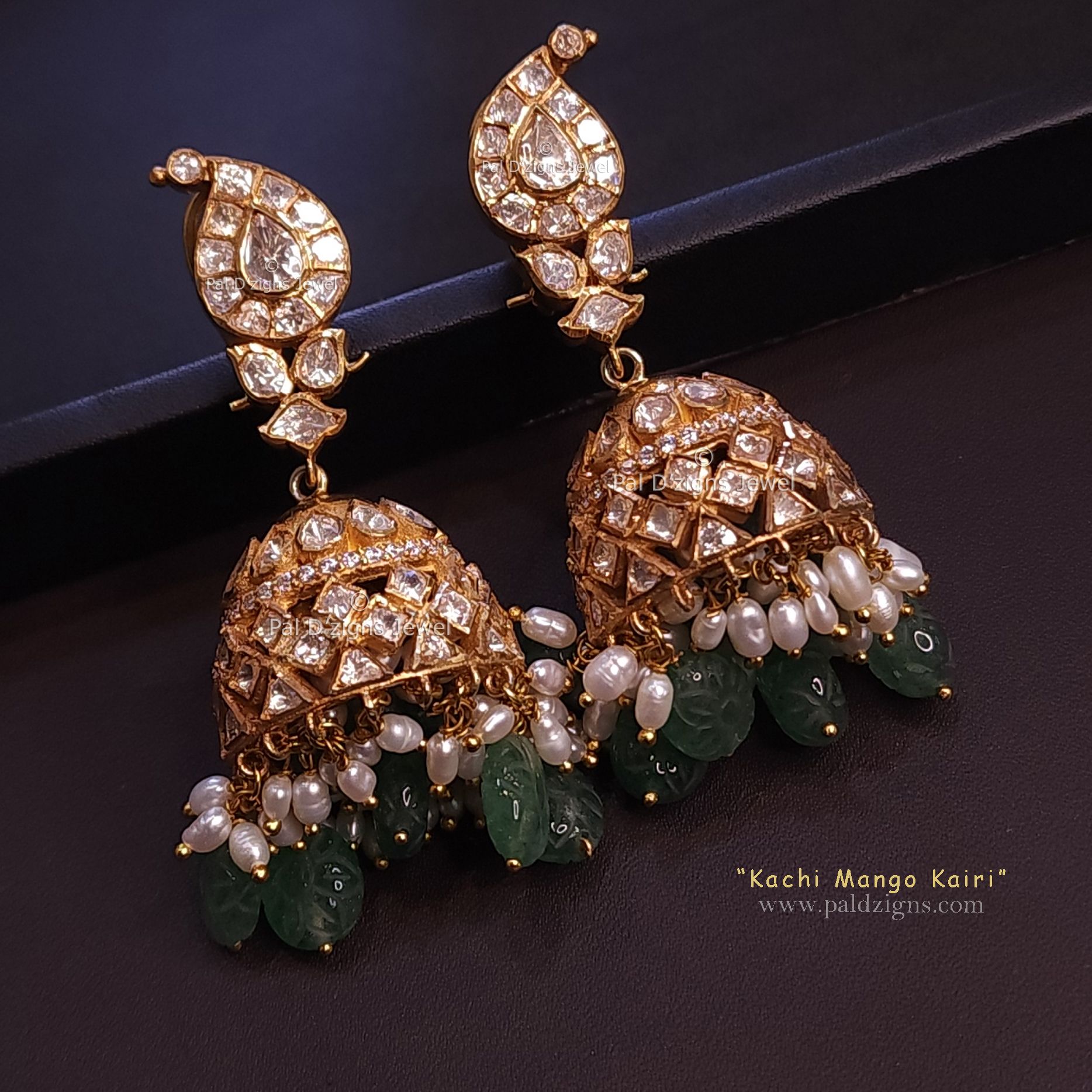 Kachi Mango Kairi Moissanite polki Earrings