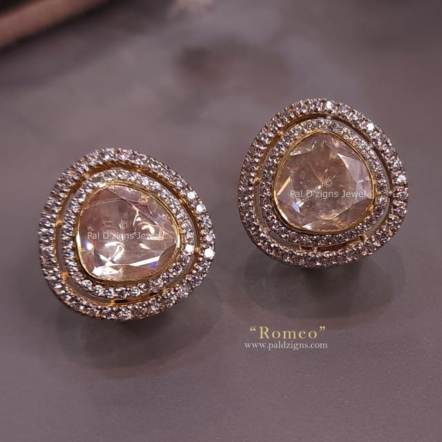 Romeo Moissanite Polki Studs