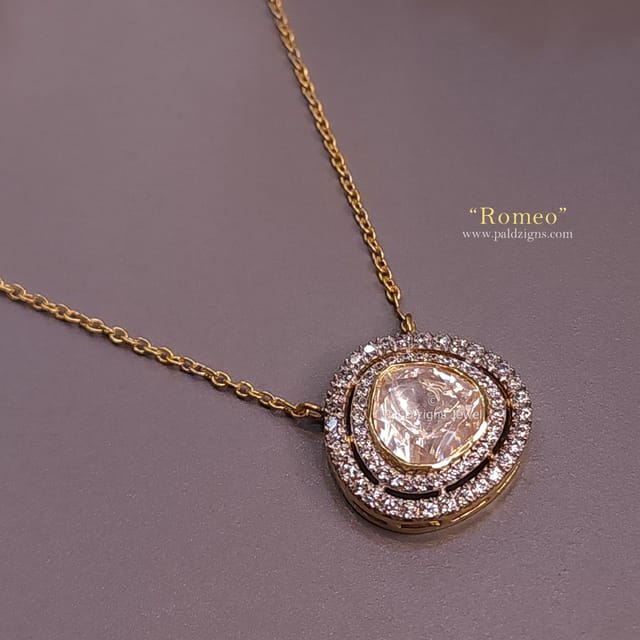 Romeo Moissanite Polki Pendant