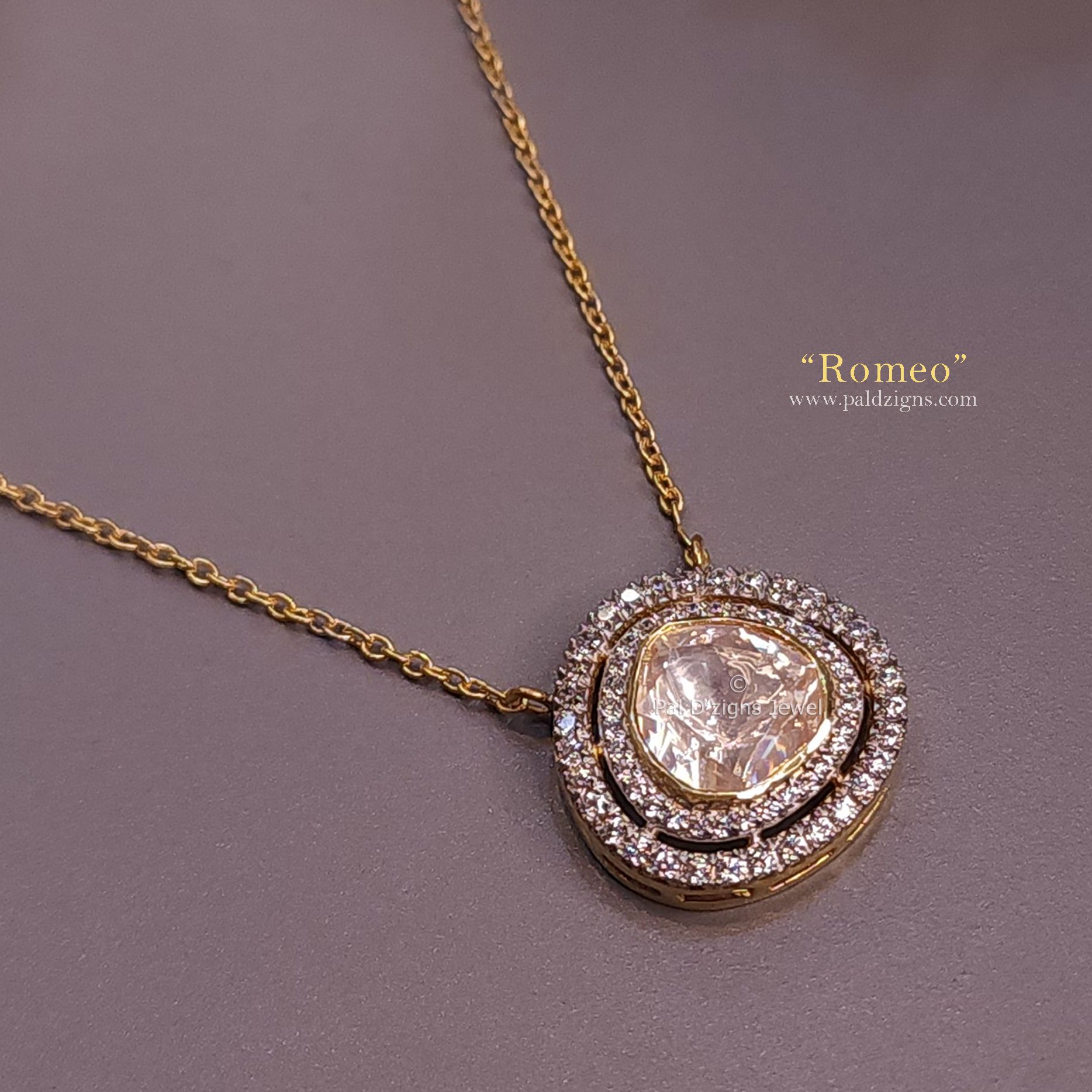 Romeo Moissanite Polki Pendant