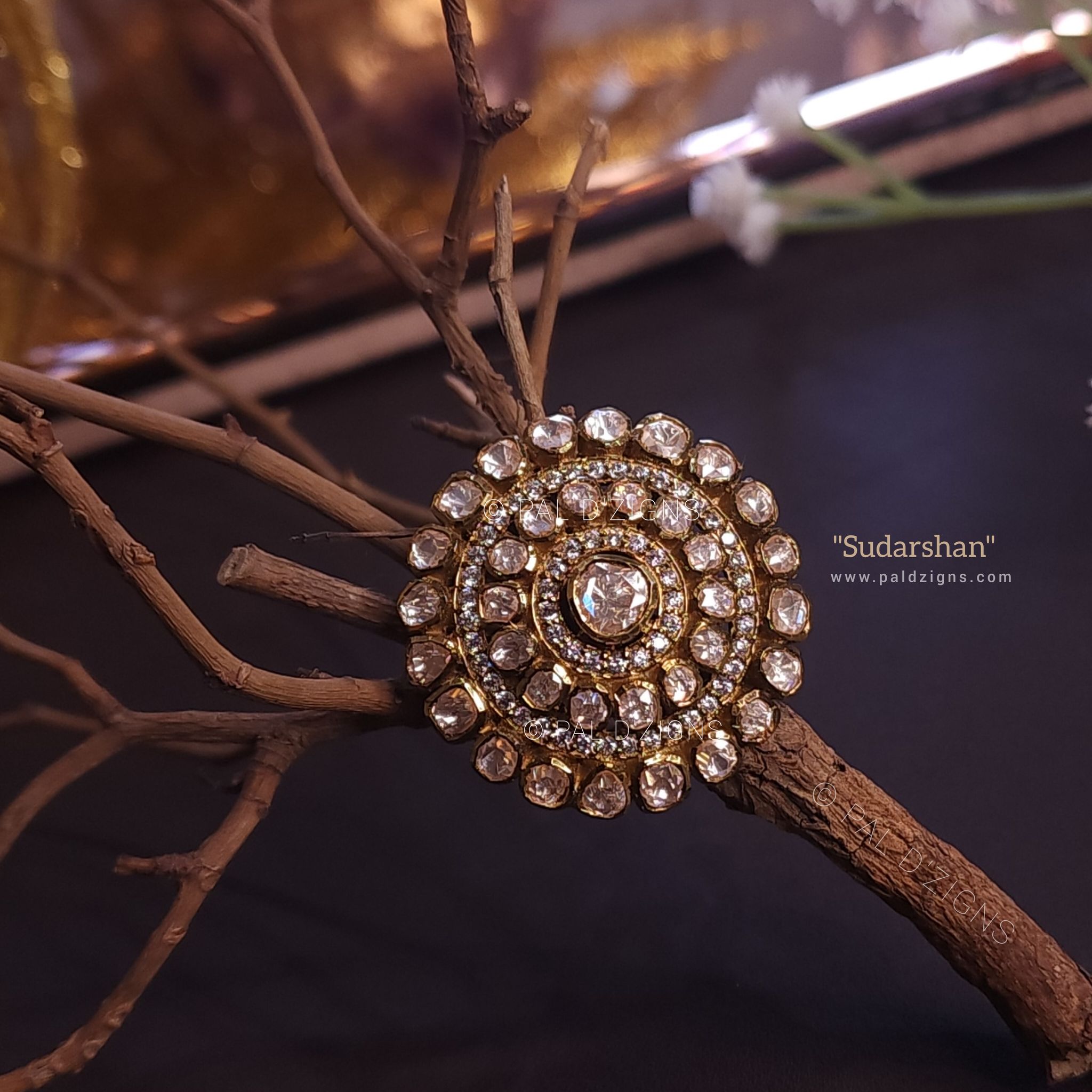 Sudarshan Moissanite Polki Ring