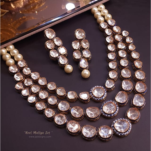 Neel Mallya Moissanite Polki Necklace Set