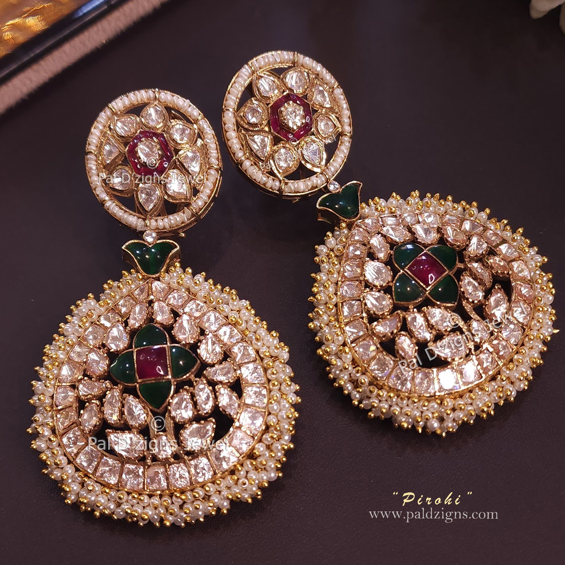 Pirohi Moissanite Polki Earrings