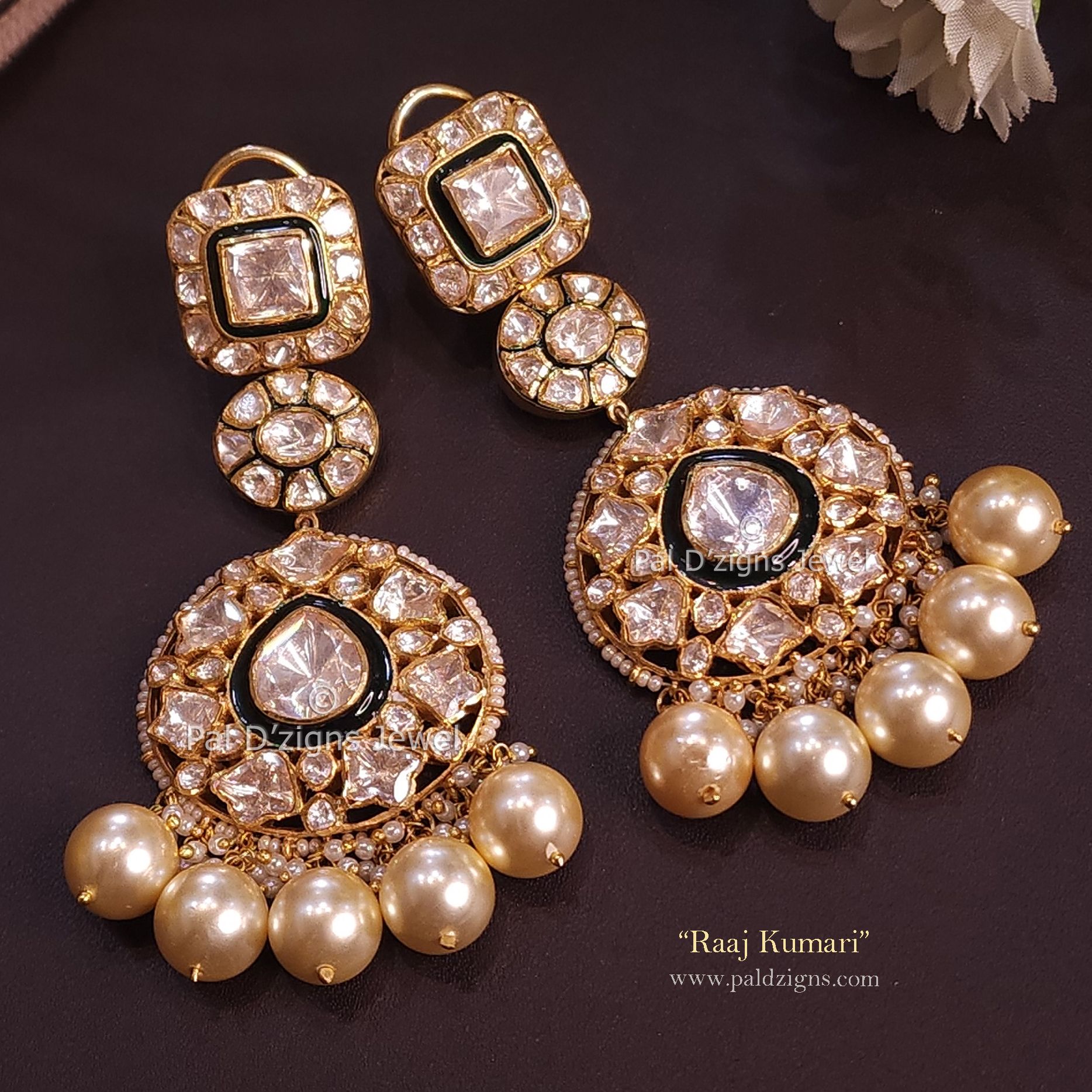 Raaj Kumari  Moissanite Polki Earring