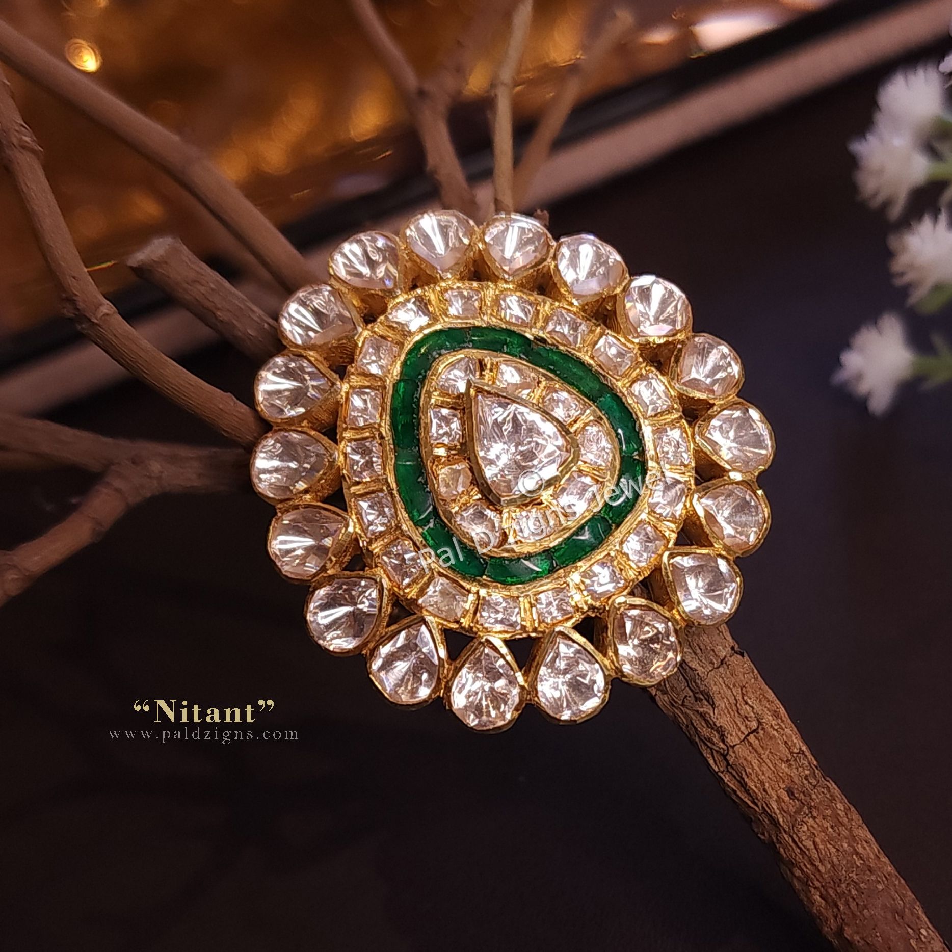 Nitant Moissanite Polki Ring