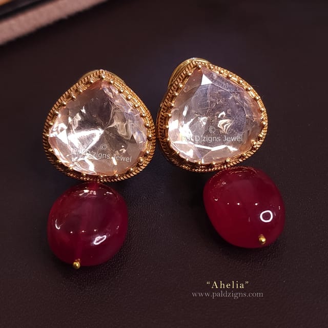 Ahelia Moissanite Polki Studs