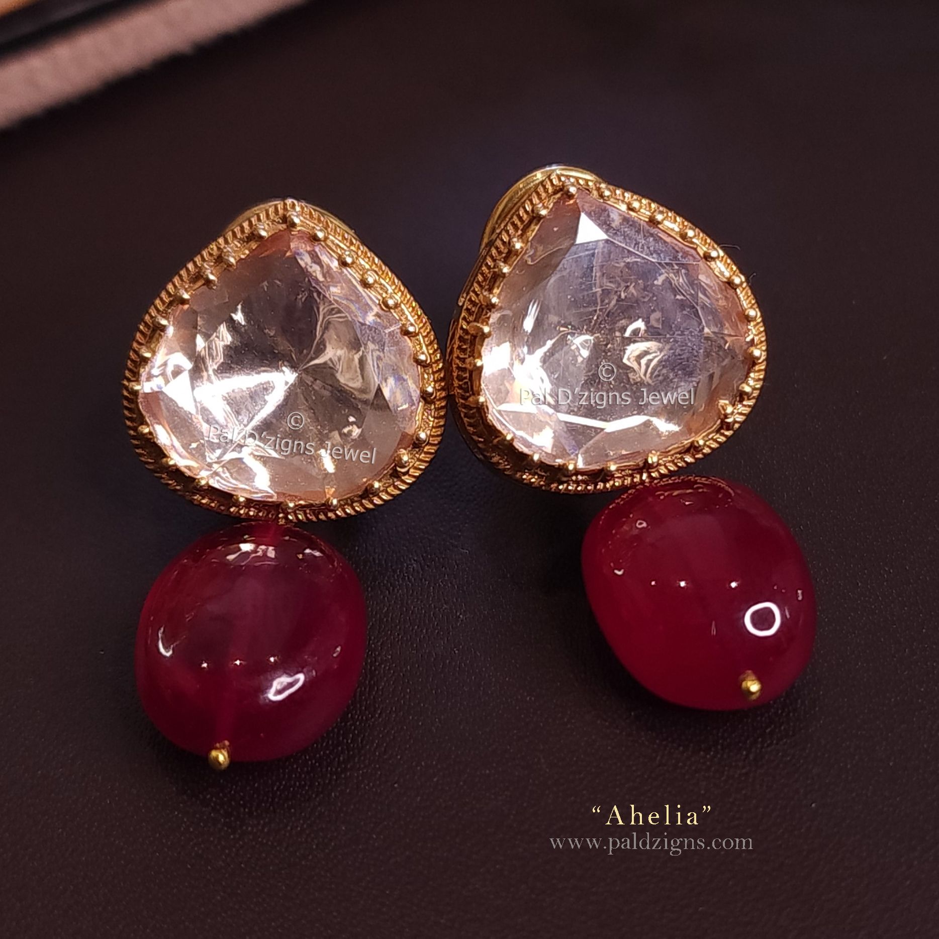 Ahelia Moissanite Polki Studs