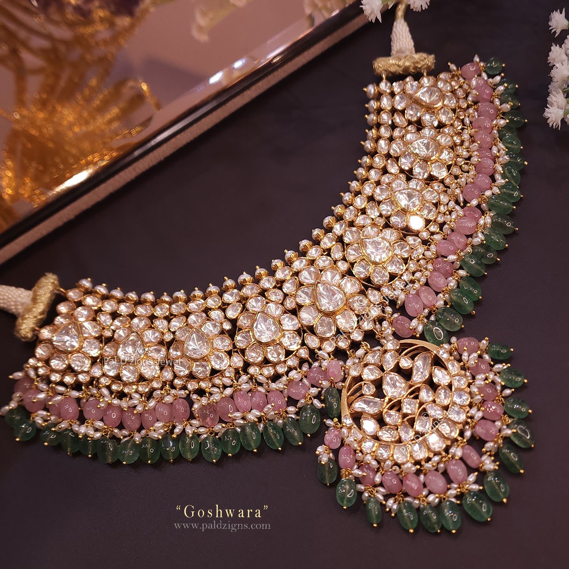 Goshwara Gehnaa Moissanite Polki Choker