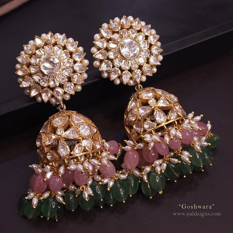 Goshwara Gehnaa - Moissanite Polki Jhumki