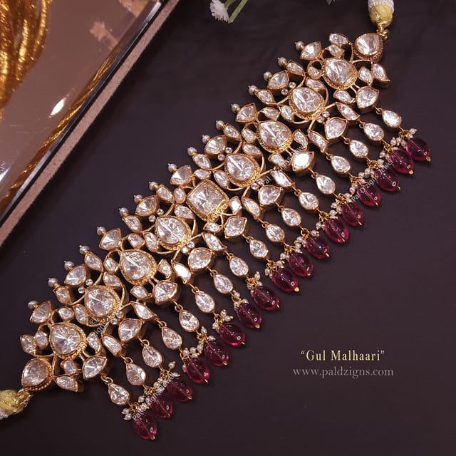 Gul Malhaari Moissanite Polki Choker