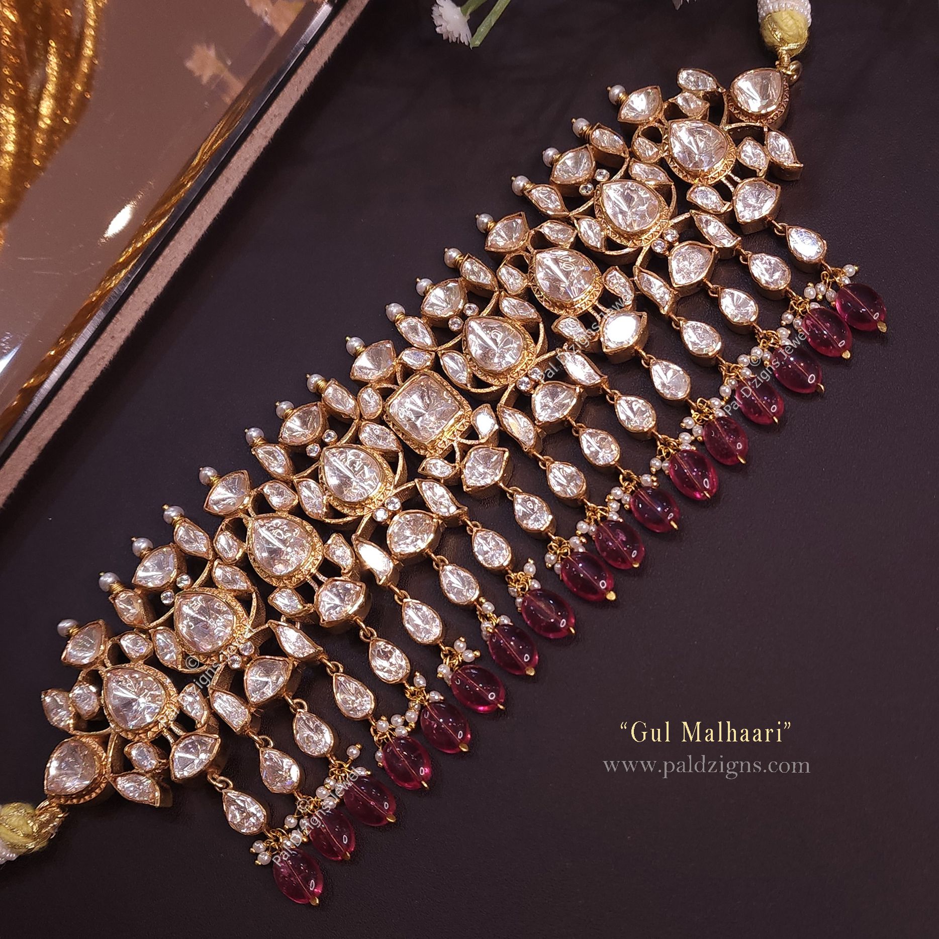 Gul Malhaari Moissanite Polki Choker