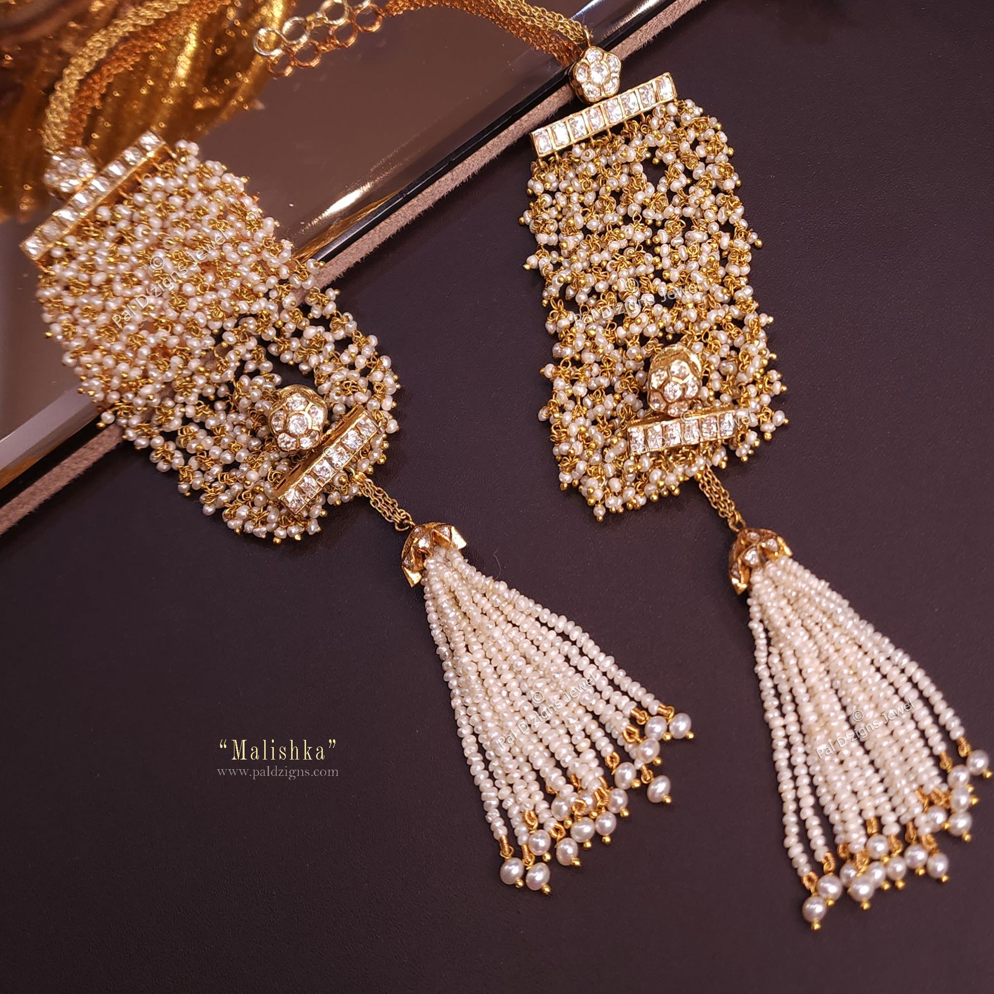 Malishka Moissanite Polki Earrings