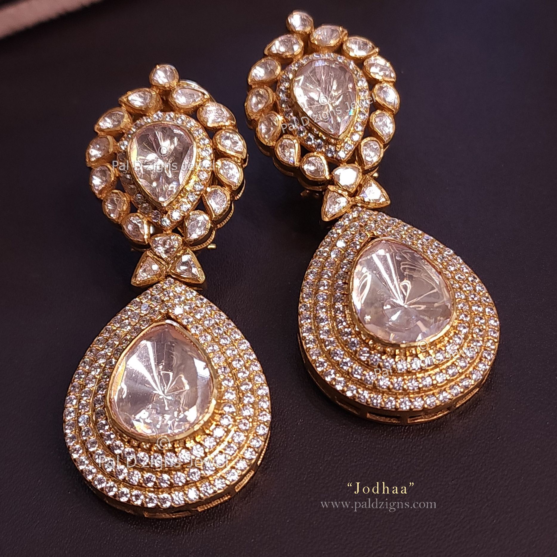 Jodhaa Moissanite Polki Earring