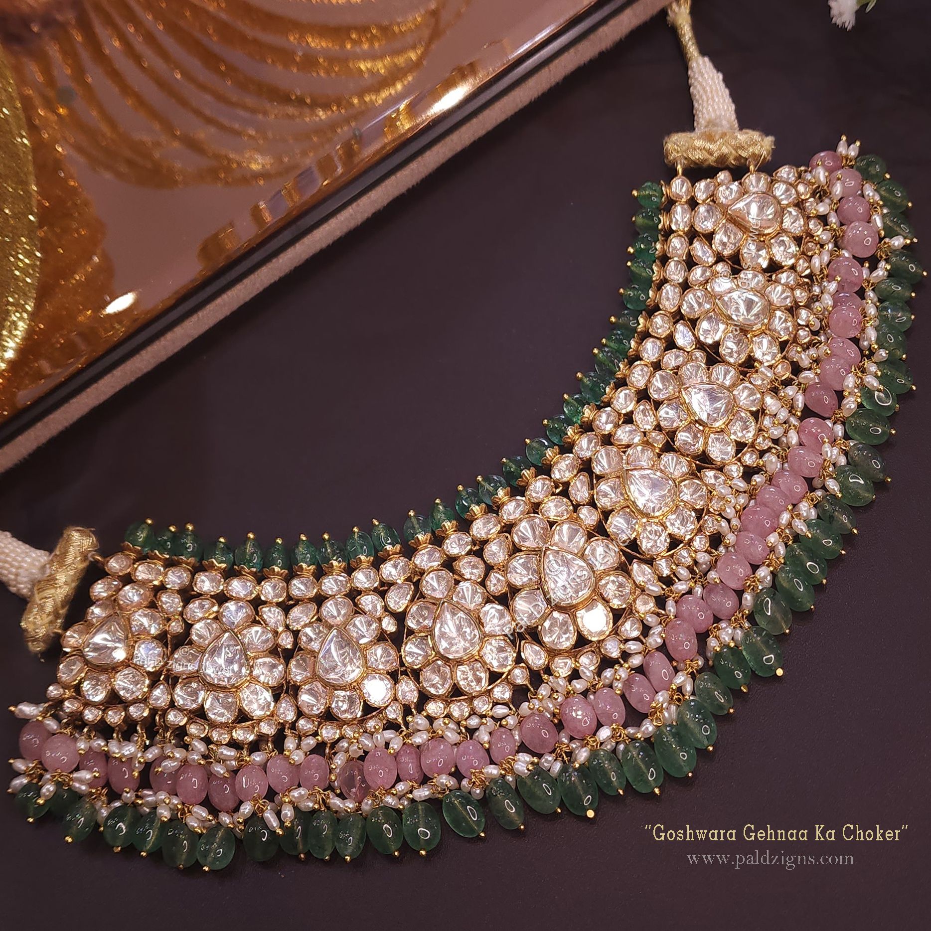 Goshwara Gehnaa Ka Choker Moissanite Polki
