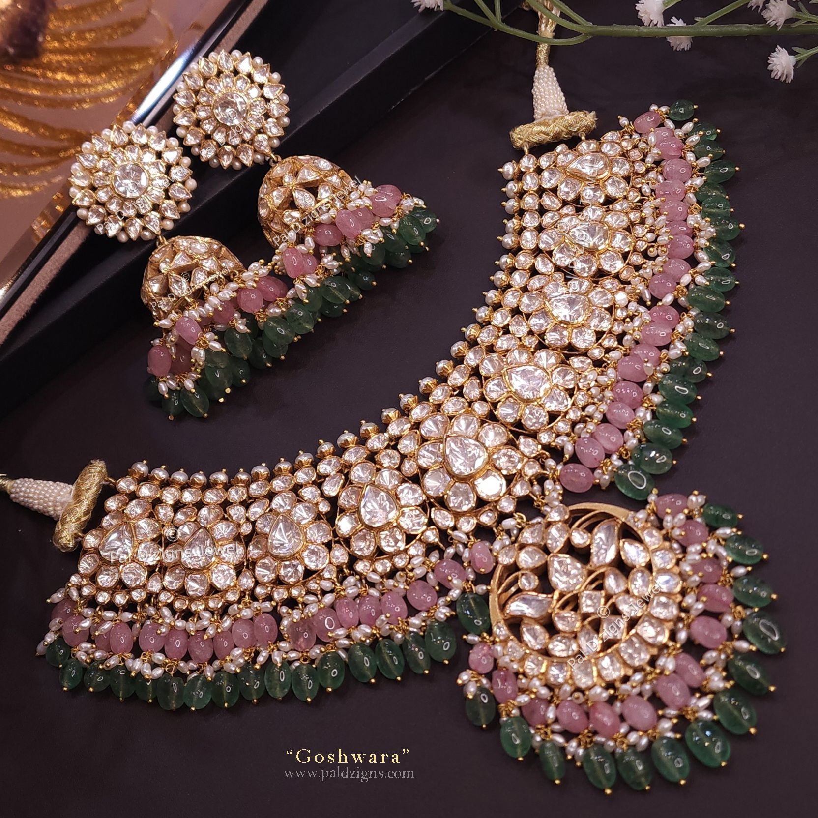 Goshwara Gehnaa Moissanite Polki Choker Set